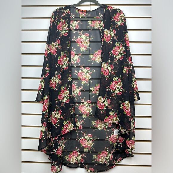Love Tree Sz S Sheer Dropped Shoulders Cardigan/Kimonos/Espadrilles/Cover Up - Picture 1 of 7